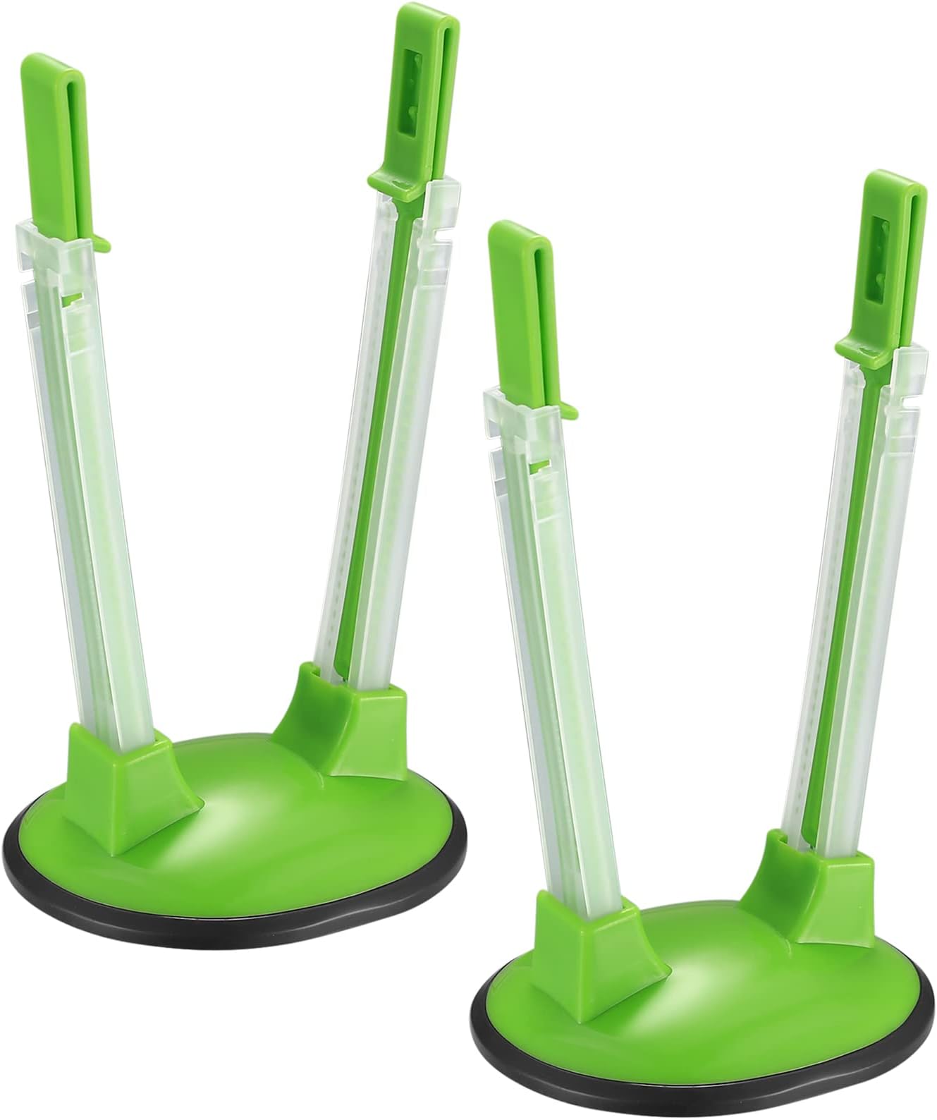 LJHOME 2 Pcs Adjustable Sandwich Bag Stand Holders, Reusable Plastic Food Storage Bags Clips, Green