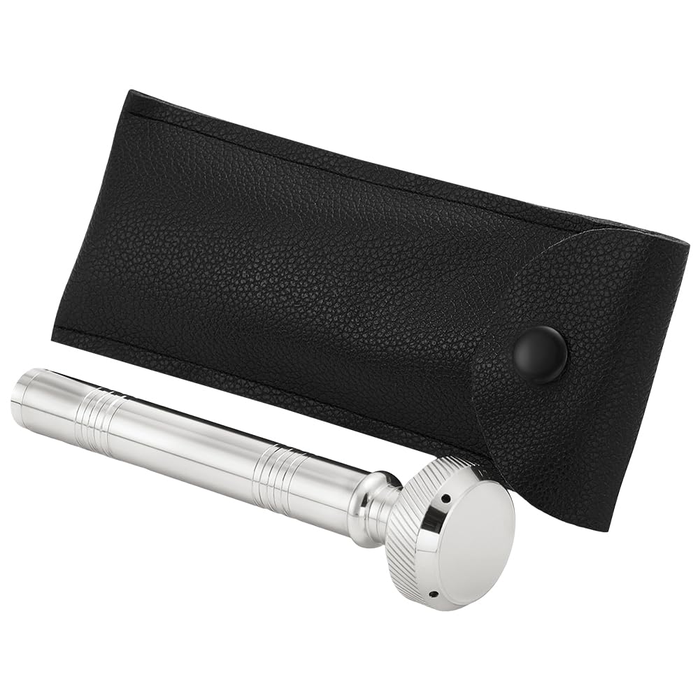 UNICRAFTALE 1pcs Platinum Brass Pocket Holy Water Sprinkler Travel Prayer Mister Religious Pocket Aspergillum with PU Leather Case Fine Mist No Leak 4.92 Inch Long
