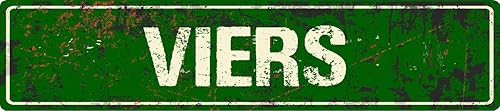 VIERS 4"x18" Green Grunge Style Rustic Vintage Look Affect Novelty Aluminum Street Sign