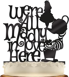 Madly in Love Alice in Wonderland Wedding Cake Topper