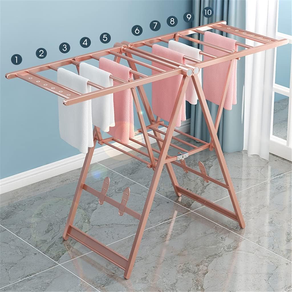 FMURY Aluminum Alloy Clothes Drying Hanger Floor Folding Clothes Rack Indoor Balcony Home Baby Clothes Drying Quilt Hanger image 2