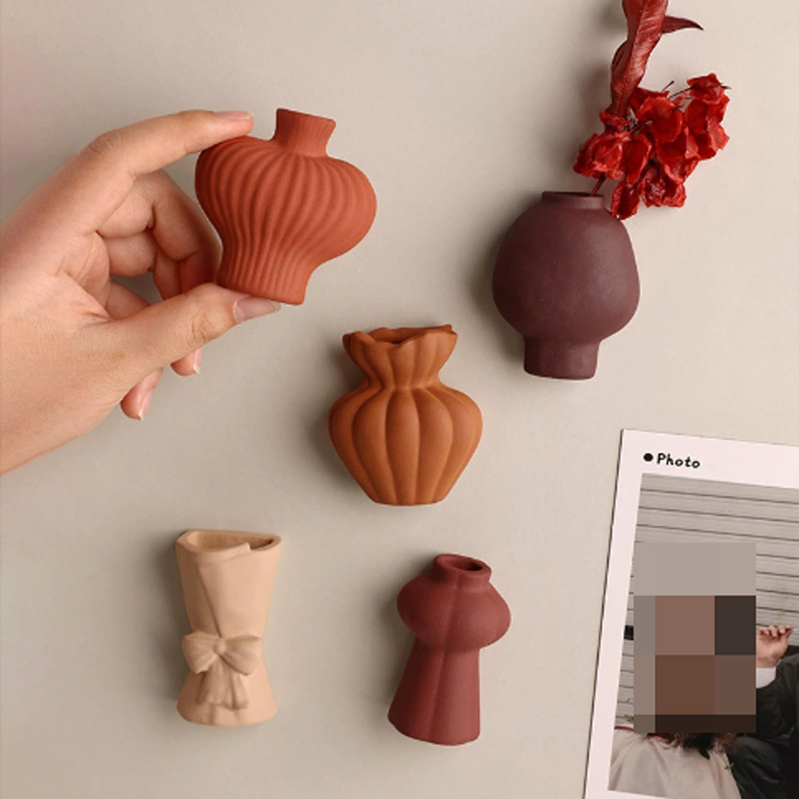Mini-Kühlschrankmagnete aus Keramik, niedliche Pflanzenvase, Kühlschrankmagnet, verwendet für Kühlschrankmagnete, Küche und Büro, Dekoration