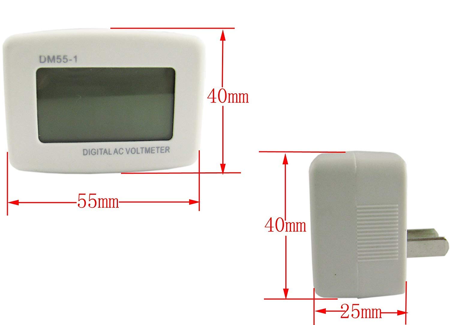Yeeco Flat US Plug LCD Voltmeter - AC 80-300V Voltage Tester Monitor, Panel Meter, Household Amp Meter - 3PCS