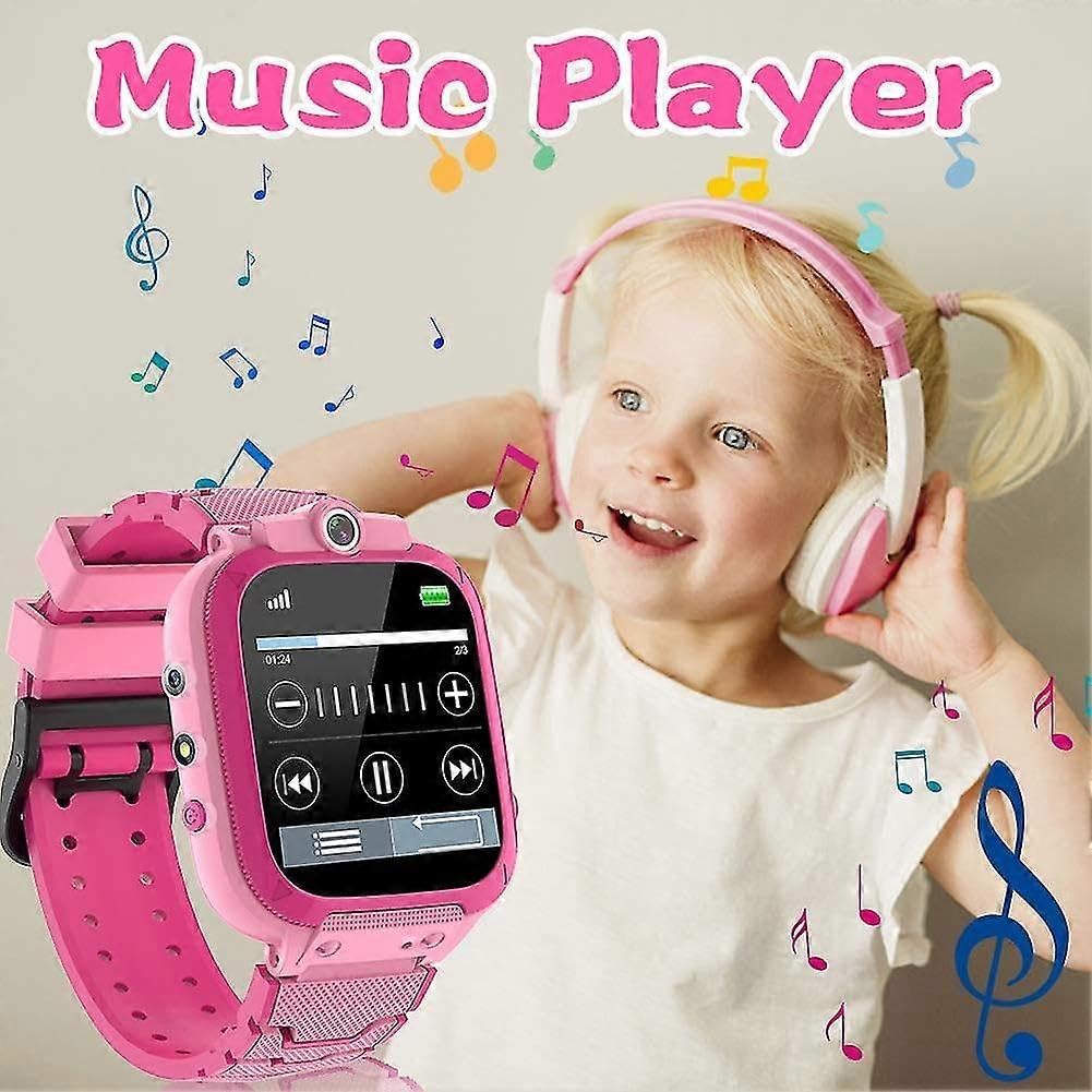 Reloj inteligente para niños y niñas, pantalla táctil HD de 1.44 pulgadas, 14 juegos de rompecabezas, video musical