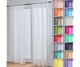 John Aird Lucy Voile Curtains - Rod Pocket Slot Top - Pair Net Curtains - 2 Panels (White, W 58" x L 90")