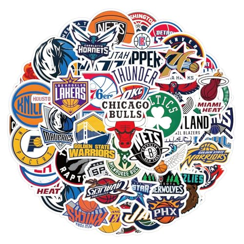 Équipe de basketball Autocollants Pack 60 PCS pour voiture, bouteilles d'eau, autocollants pour...