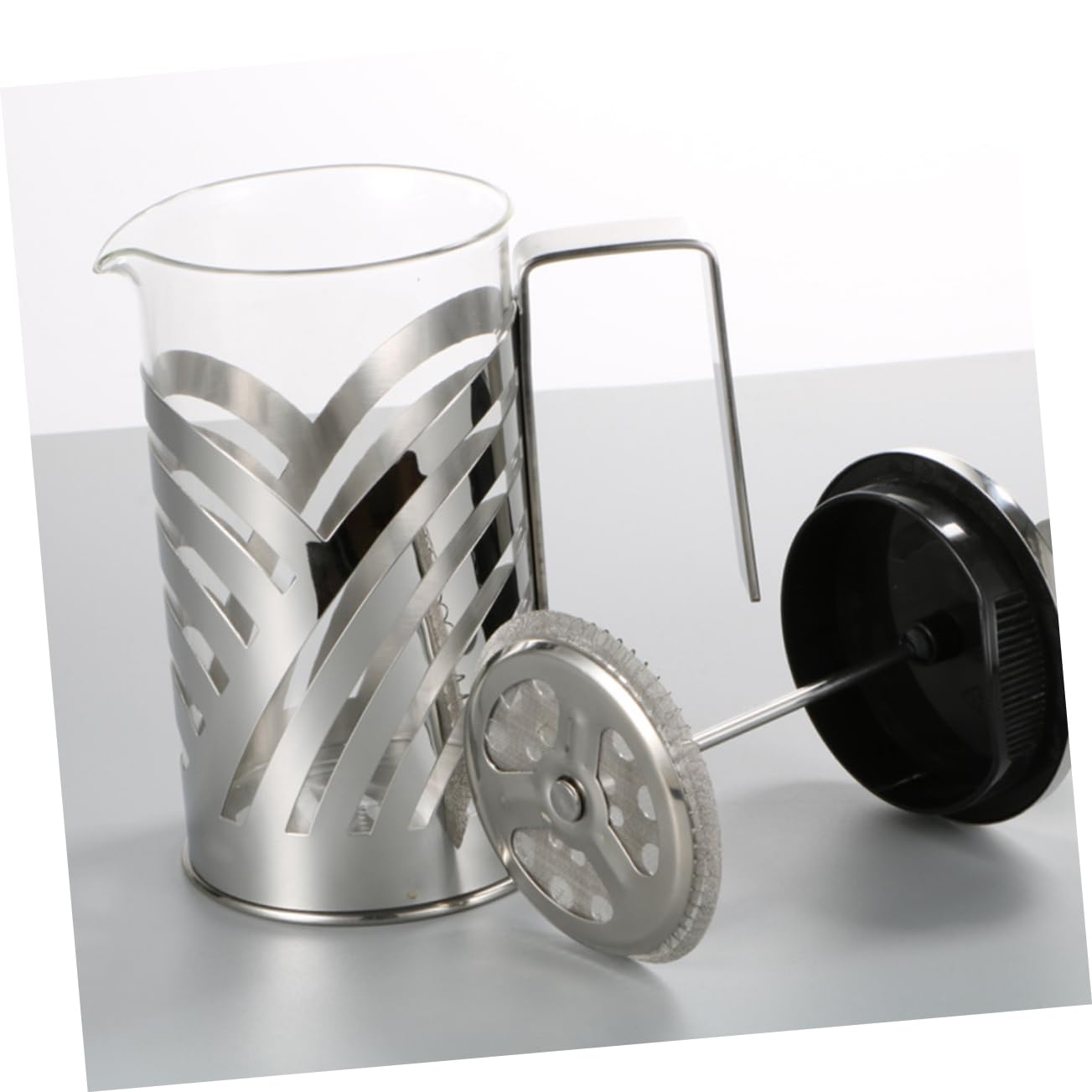 GRIRIW 304 Tea Strainer Espresso Ground Coffee Concentrated Coffee Machine Espresso Coffee Filter Pot Coffee Maker Espresso Manual Coffee Infuser Fashion Coffee Pot Silver