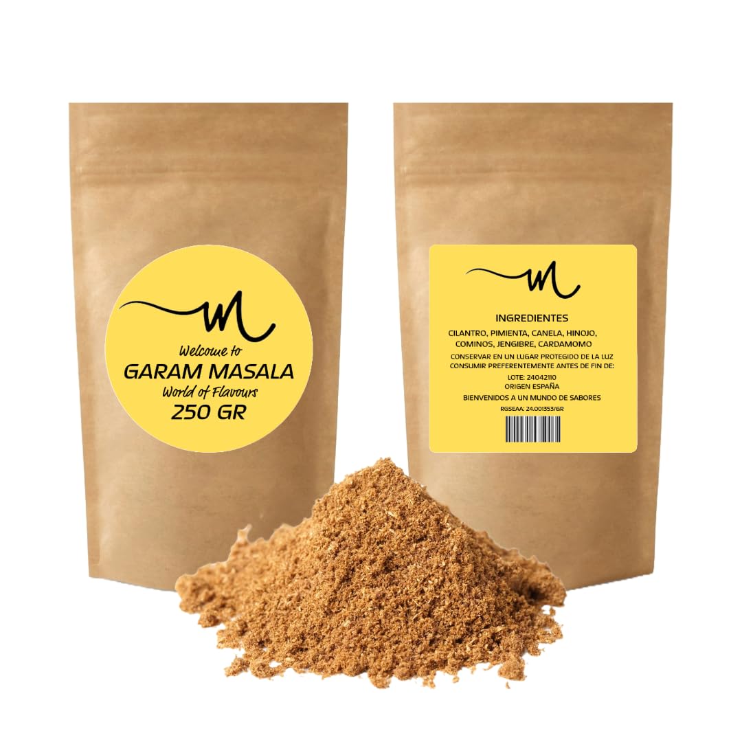 Garam Masala Auténtico, Especias para Cocinar Indias, Ideal para Tikka Masala y Tandoori Masala, Mezcla de Especias Garam Masala - DnnG (250 Gramos)