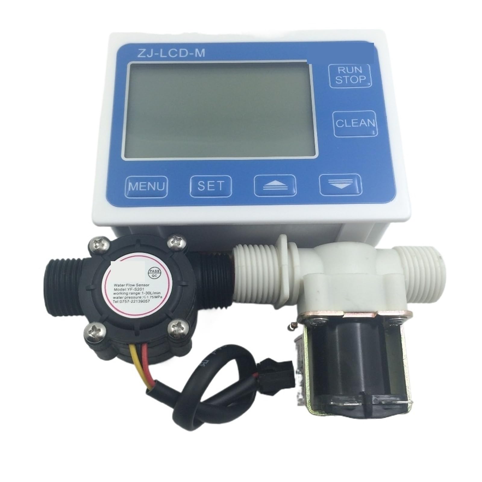 Iddcmwnb One Color 1/2" Water Flow Control Meter Lcd Display + Sensor + Solenoid Valve Light Weight