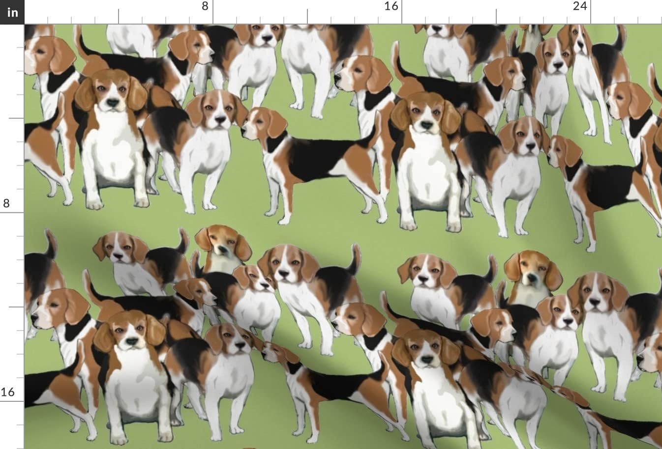 Spoonflower Fabric - Beagles Beagle Dogs Green Printed on Minky Fabric by The Yard - Sewing Baby Blankets Quilt Backing Plush