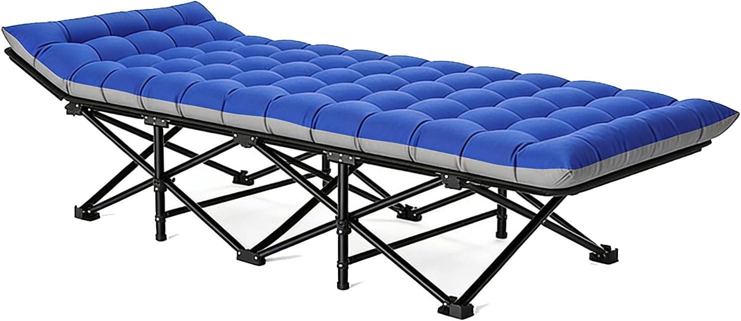 Folding Camping Cot, Portable Bed with 16mm Frame & Oxford Thick Cushion Supports 330lbs Indoor Outdoor Use