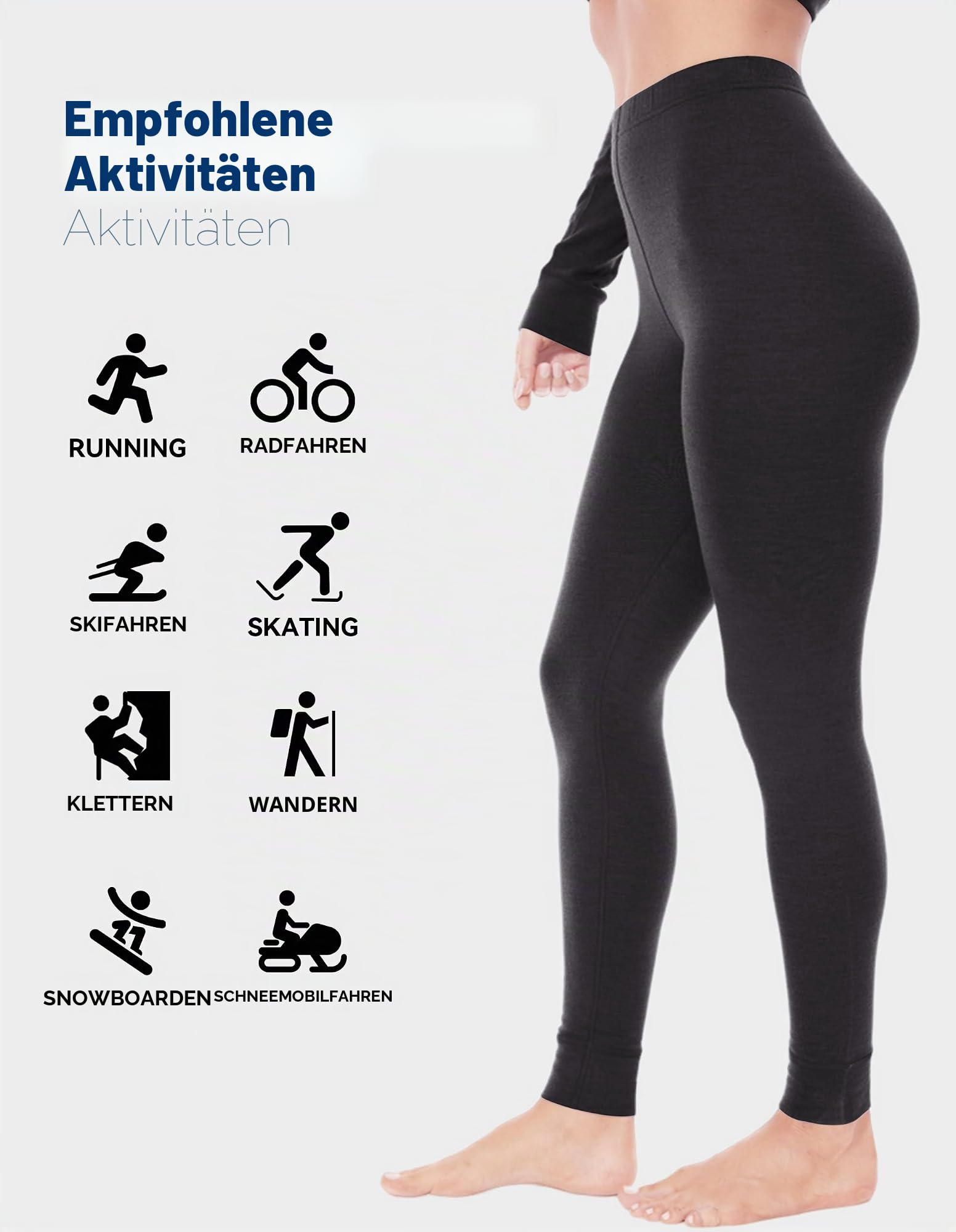 100% Merino Unterwäsche Damen Merinowolle Unterhosen Thermounterwäsche | Damen Thermounterhose, Alltag, Ski & Snowboard, Winter Outdoor Aktivitäten