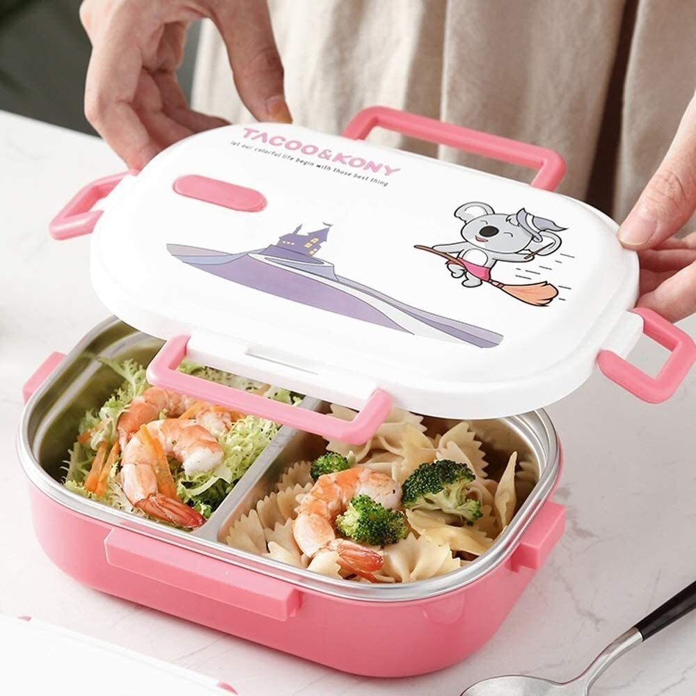 MRKU Portapranzo Bento a Prova di perdite per Studenti, in Acciaio Inossidabile 304, Stile Giapponese, con Piatto sigillato a Prova di perdite, Ideale per Ufficio e Lavoratori.