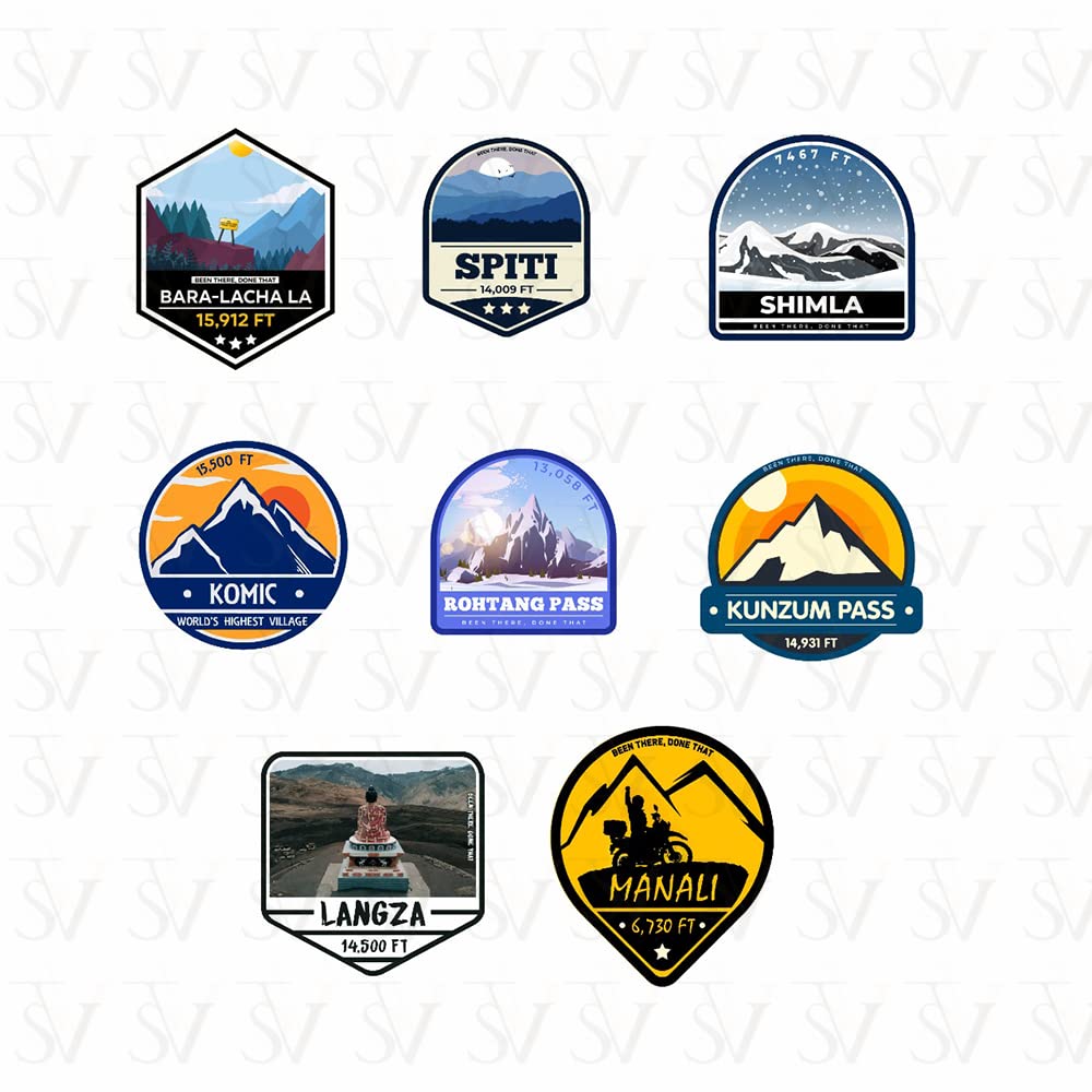 Stick The Vibe, Spiti 09 Vinyl - Decals - Peel & Stick, Sticker for Bike | Helmet | Laptop | Wall Etc. - 3 Inch X 3 Inch (Each) - Pack of 8-image-37