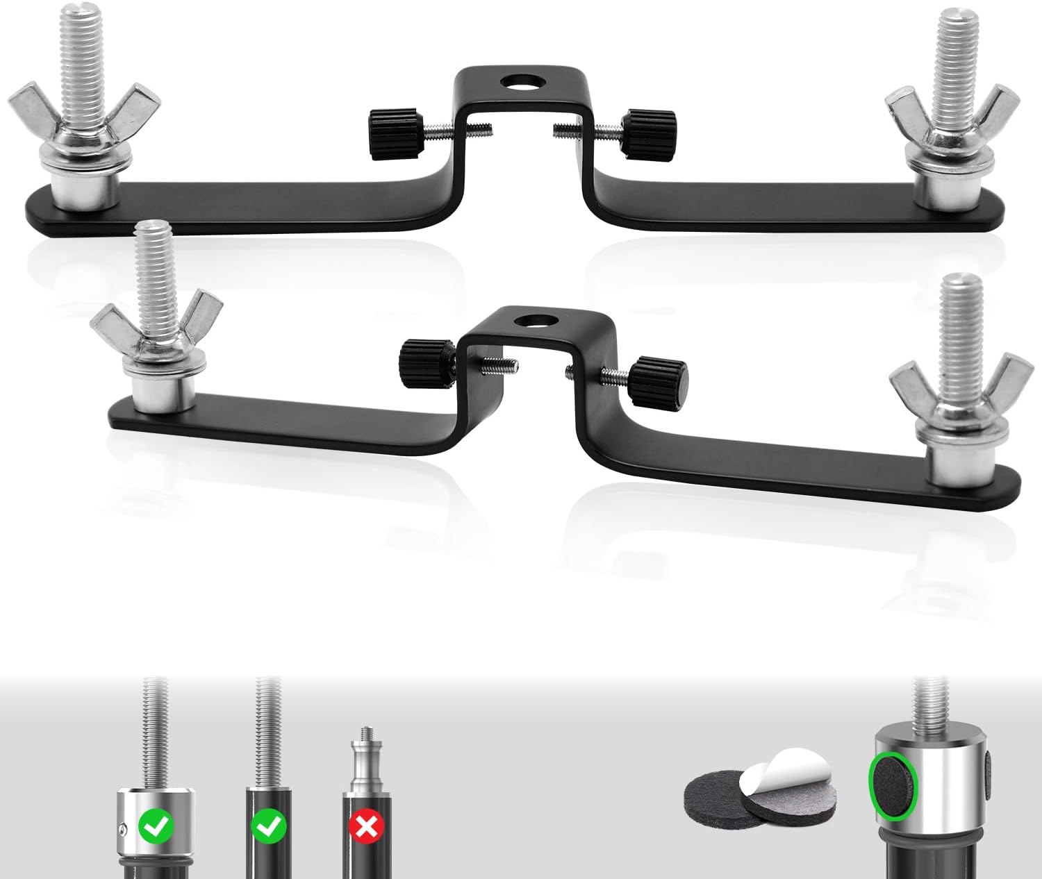 LimoStudio 2-Piece Set, Triple Crossbar Mount, Photo Studio Backdrop Support 3 Cross Bar Mounting Hardware, Wide Compatibility, AGG1258