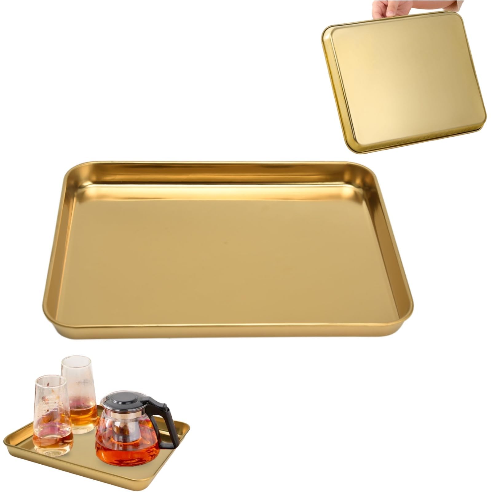 Organisateur de maquillage cosmétique doré pour ranger votre coiffeuse
