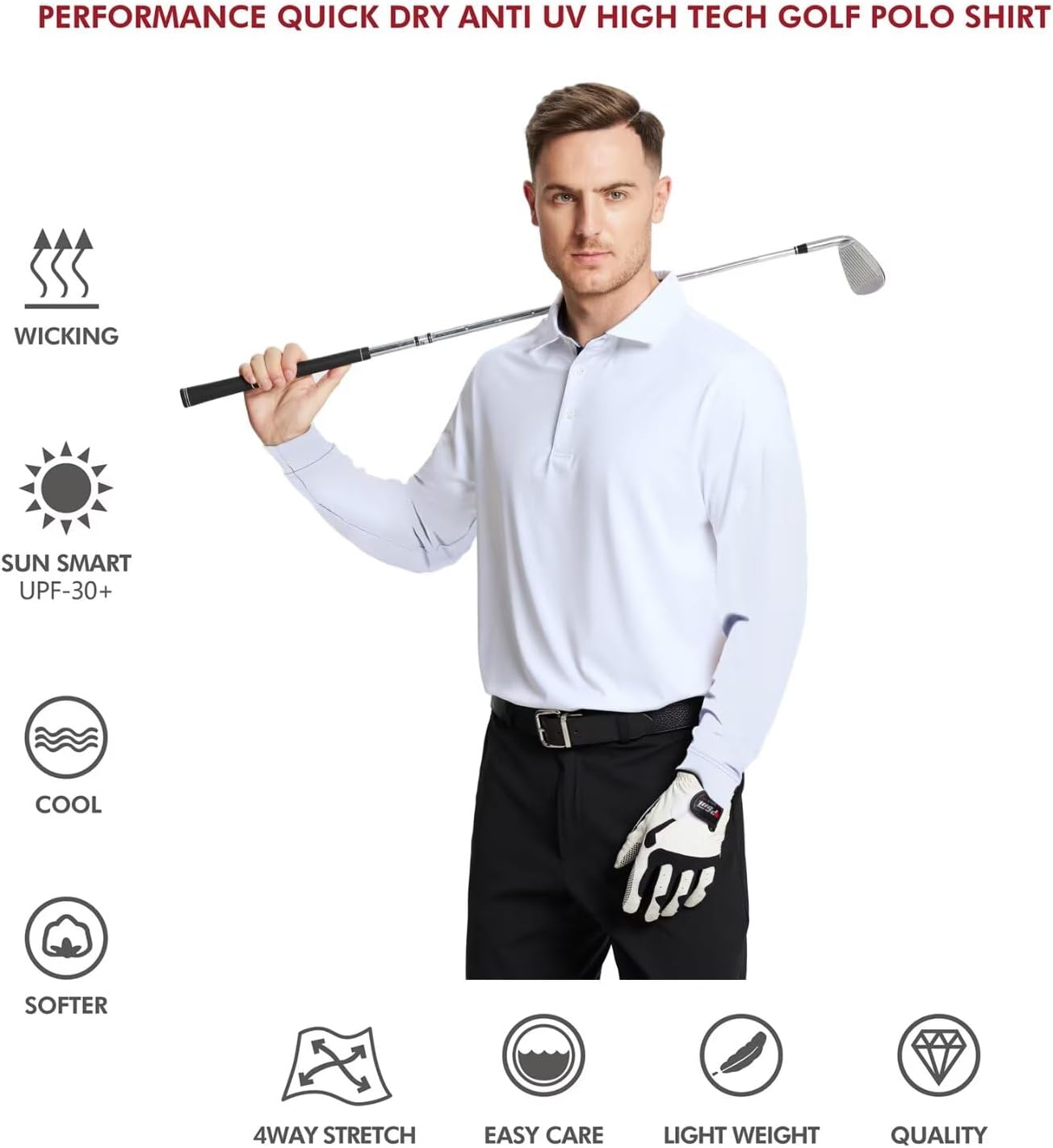 Mens Polo Shirts Short and Long Sleeve Casual Solid Stylish Dry Fit Performance Designed Collared Golf Polo Shirts for Men - Image 5