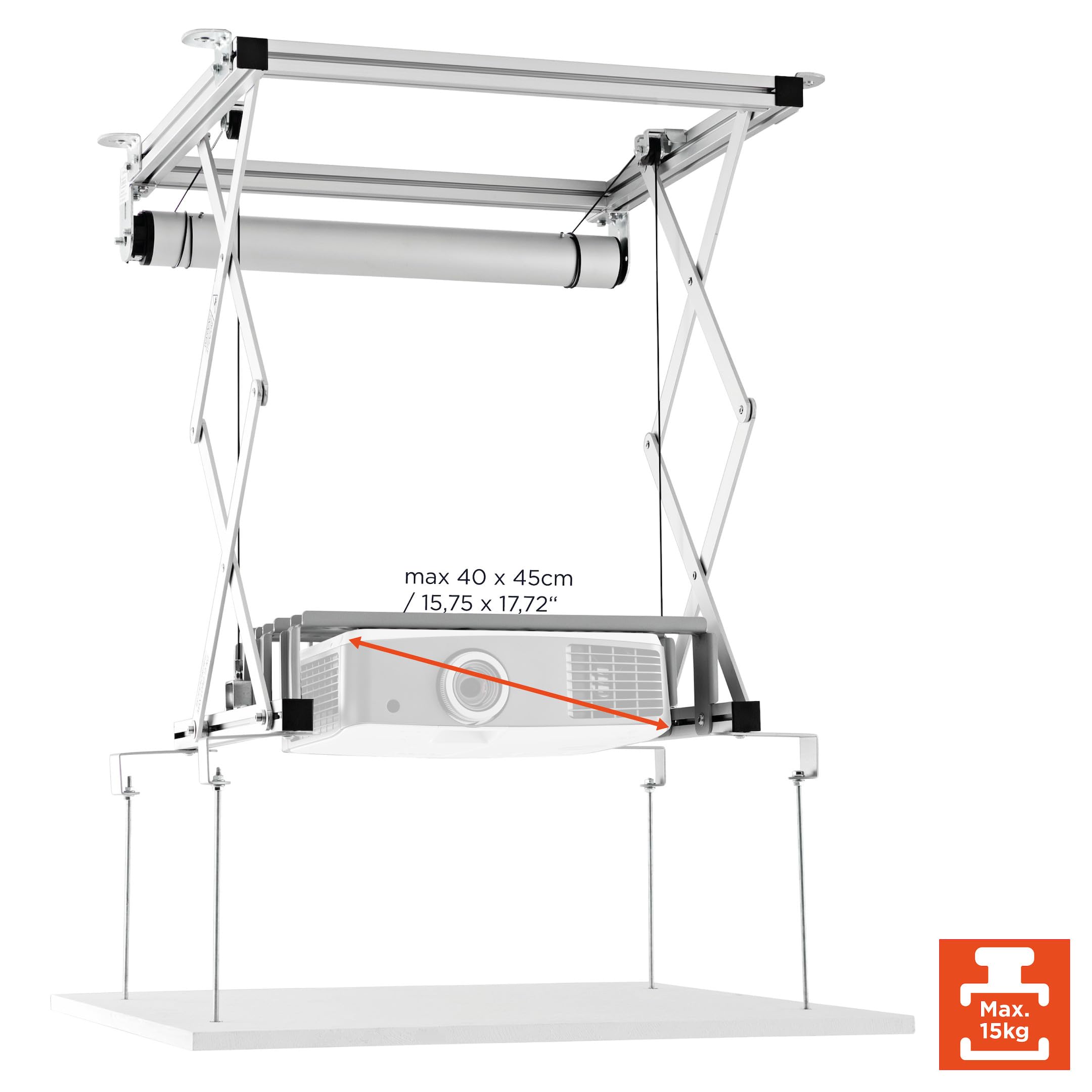 celexon Soporte motorizado para projectores PL300-47 cm Profundidad de Montaje - hasta 15 kg