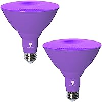 Vista 1 de Bluex Bulbs Paquete de 2 Bombillas LED Par38 de Luz Morada Tipo Reflector - 18W (Equivalente a 120 Vatios) - Regulables - Base E26 Luces LED