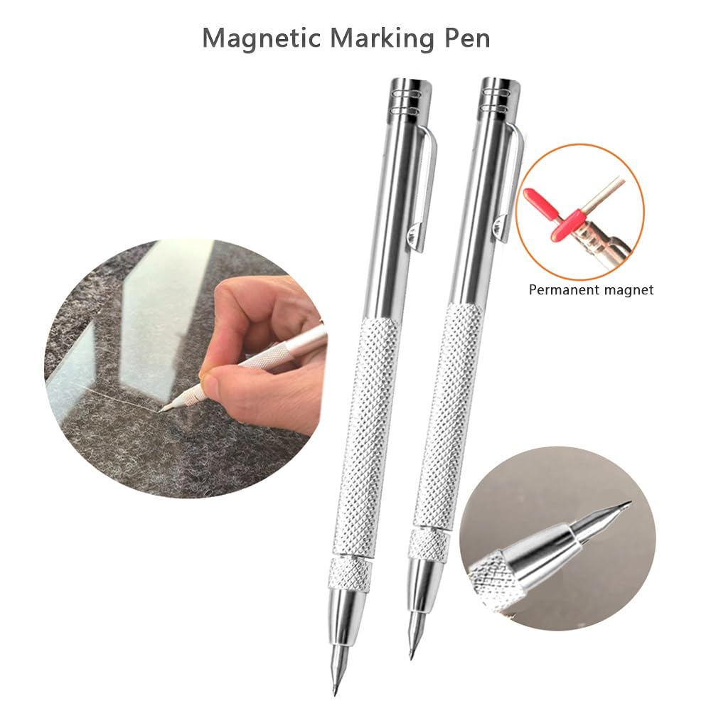 Tungsten Carbide Scriber Tool with Magnet with Extra 30 Replacement Marking Tip Engraving Pen for Metal, Wood Glass, Plastic and Ceramics — Amazon image 4