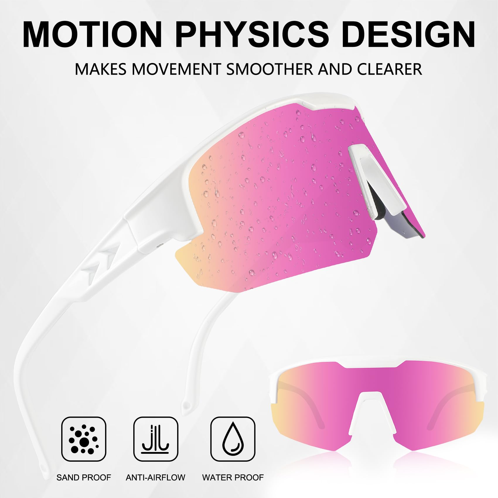 OULAIQI Polaryzacyjne sportowe okulary baseballowe, lekki materiał TR90, UV400 unisex okulary rowerowe dla młodzieży i dorosłych