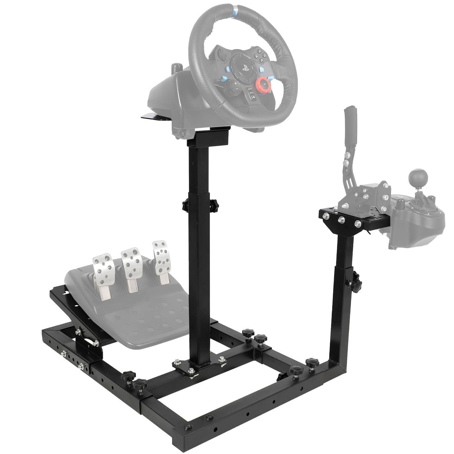 Minneer Adjustable Racing Wheel Stand Fits Logitech/Thrustmaster G27 G29 G920 G923 T300 and T248 Stable Design Not Included Wheel Pedals