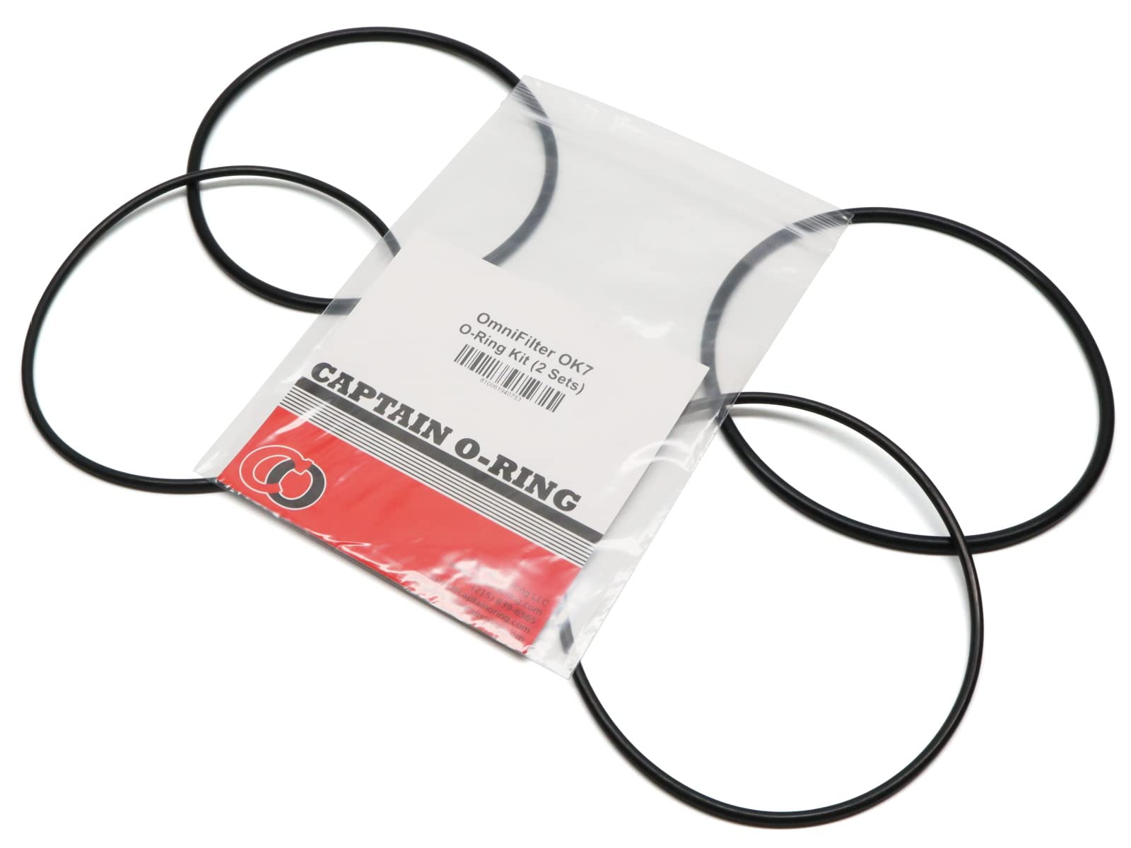 Captain O-RingOK7 Replacement O-Ring Kit for OmniFilter BF6, BF7, BF7a, BF35, BF36, BF36C, BF55, BF56, PB35, PB55 (2 Sets - 4 Total Orings, 2 Sizes)