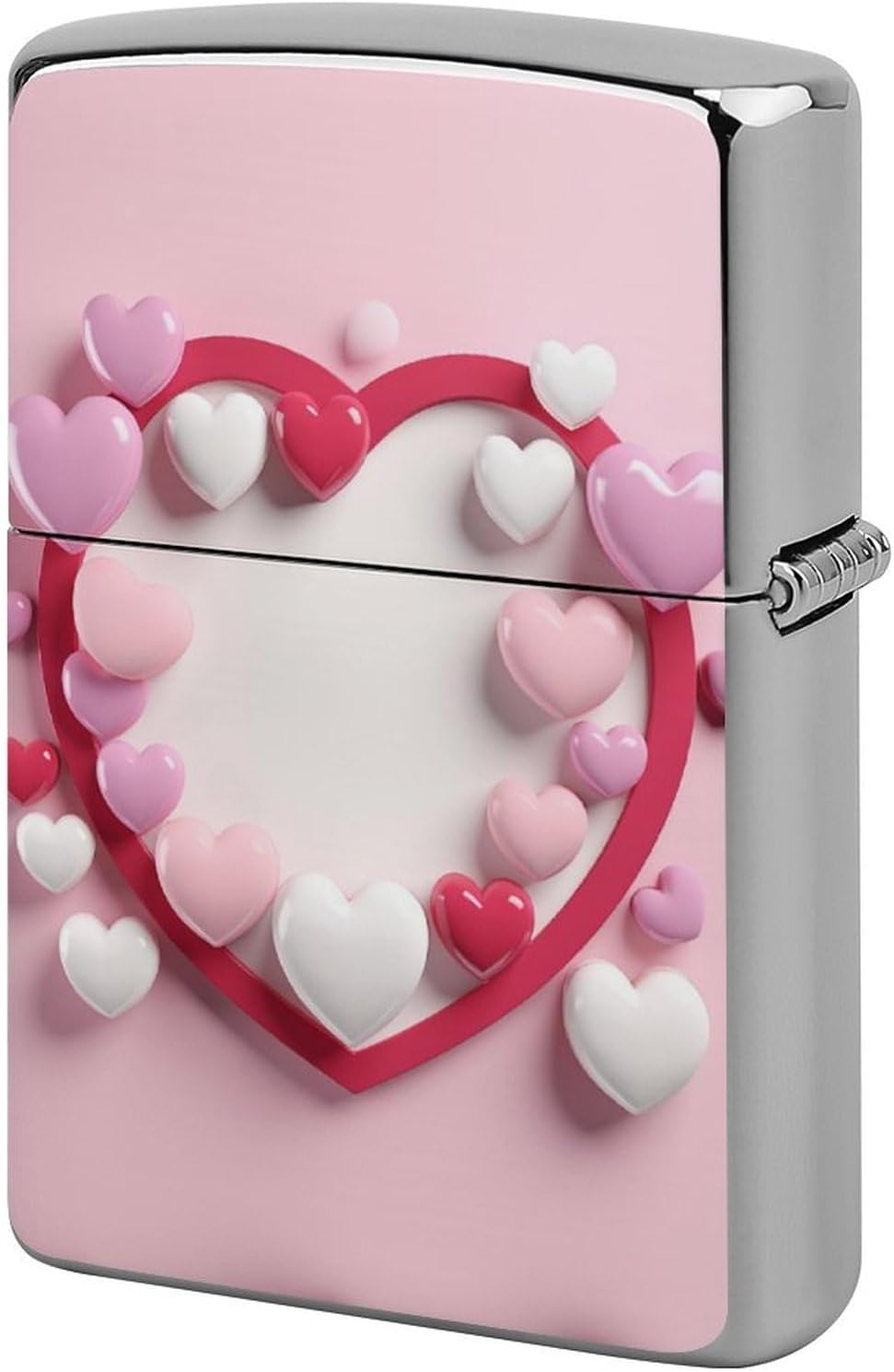 Heart Shape Cigarette Lighter Case Metal Vintage Cigarette Flip Lighter Cover Pouches Kerosene Smoke Lighter Sleeve Pocket Lighters Double Side Cool Lighters for Men