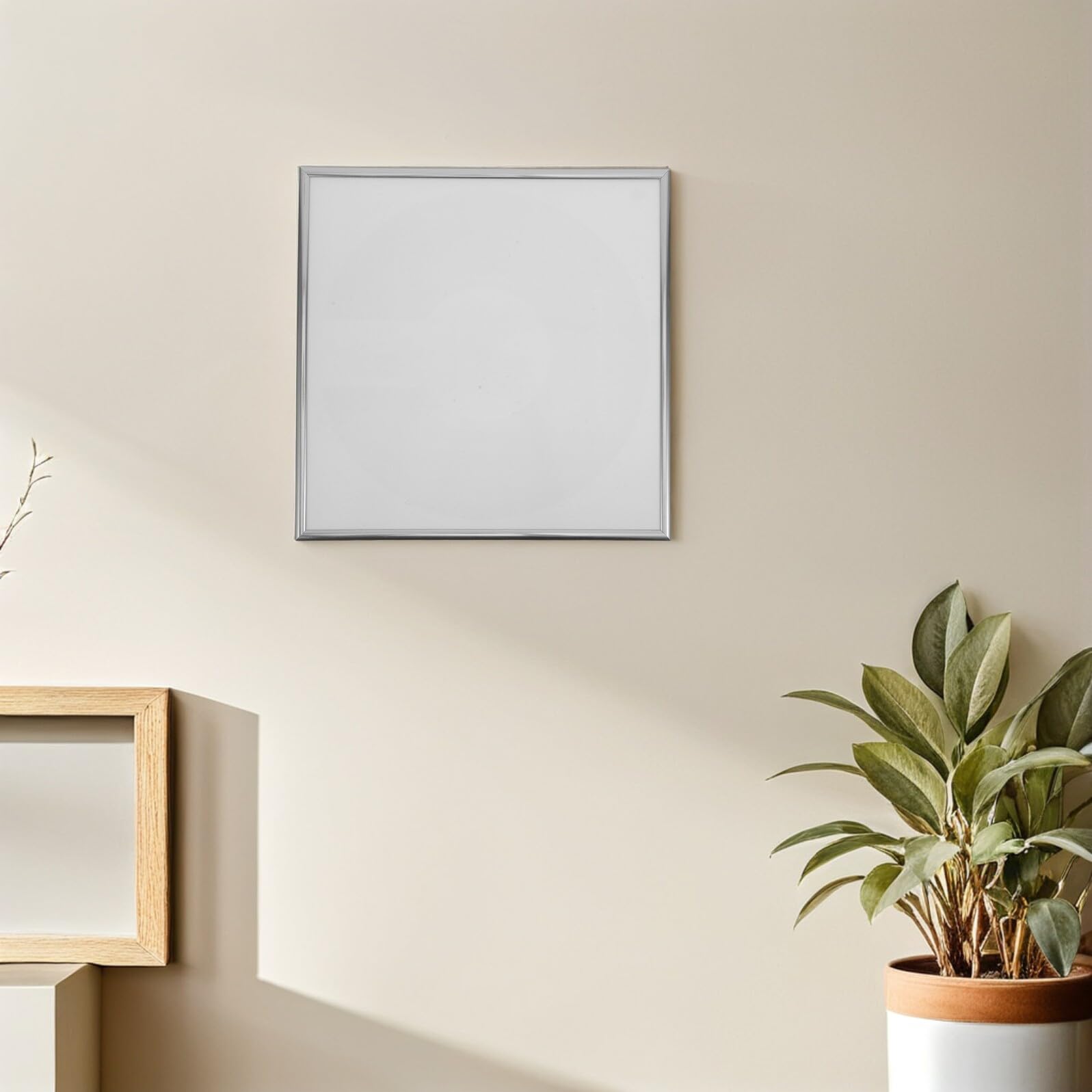 2pezzi Cornice in Vinile da Parete per Dischi Organizzatore di Album da Espositore da Parete per Collezione di Dischi Design Argento