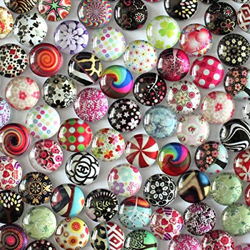 Triangle-Box - 8mm 10mm 12mm 14mm 16mm 18mm 20mm Random Mixed Round Pattern Glass Cabochons Flatback Photo Dome Cameo Pendant Settings K02711-10mm 50pcs - 10mm 50pcs