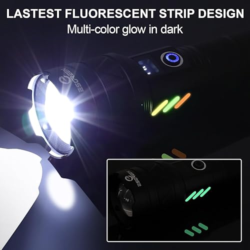 Miniatura 2 de Esgreen Linternas recargables de alto lúmenes, 990.000 lúmenes, linterna LED súper brillante USB C, alta potencia, multifuncional, resistente, luces