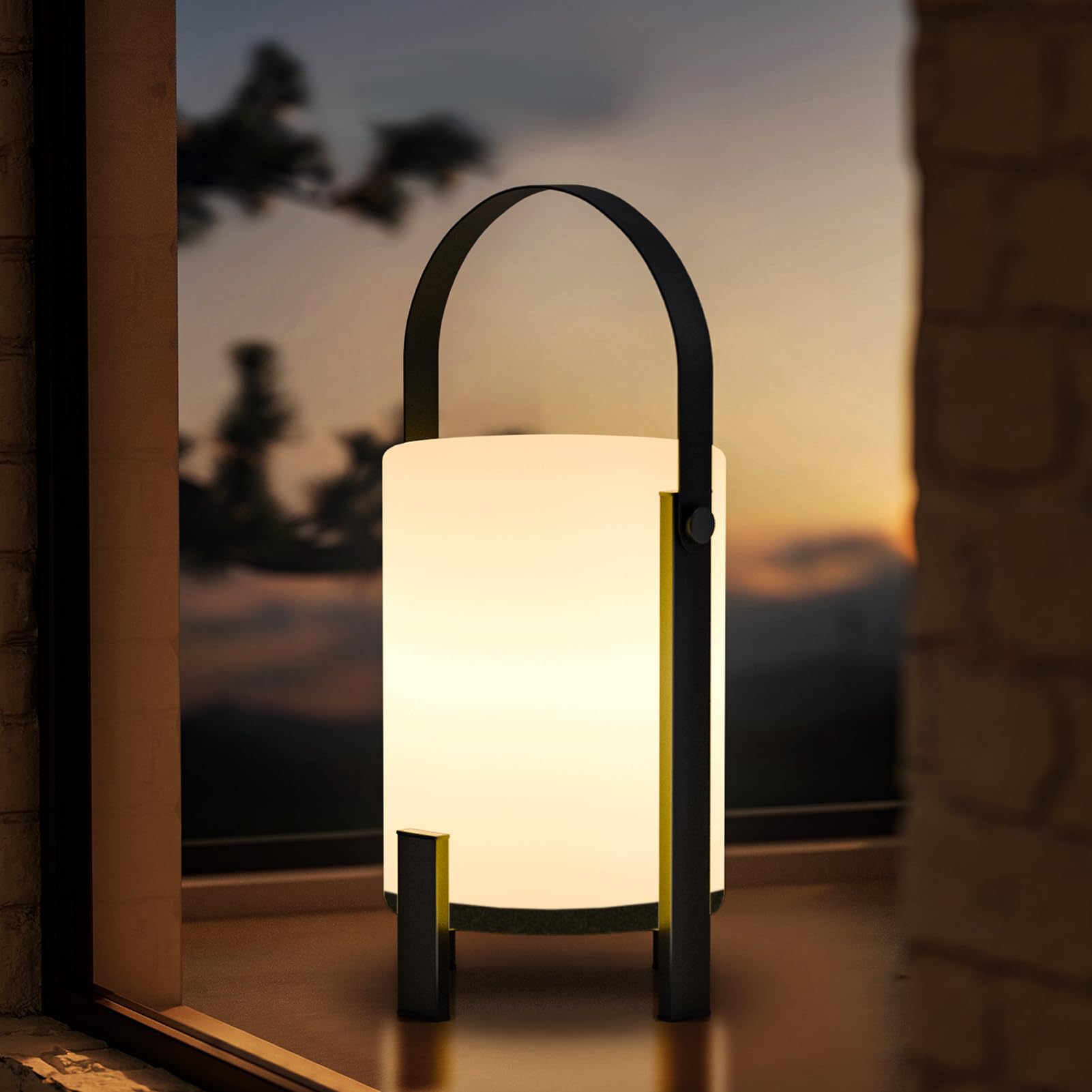 RWWR Lampe de Table Sans Fil Portable LED Lampe de Table d'Extérieur 3000K et Mode Bougie Lampe de Table Rechargeable Dimmable avec Fonction Minuterie IP44 pour Camping Jardin Balcon Terrasse
