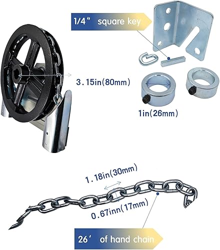 Miniatura 3 de LAJIAOZ Polipasto de cadena para puerta de garaje, accionamiento reducido 11, polipasto resistente de accionamiento directo 4000 para puertas
