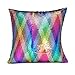 LAGHCAT Reversible Cushion Covers Sequins Mermaid Pillow Cases with magic mermaid sequin (Colorful and silver,ONLY Pillow Case)