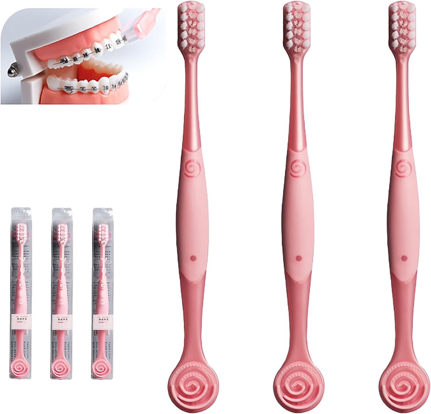 Amazon.com : V-Shaped Orthodontic Toothbrush Dental Brush for Braces ...