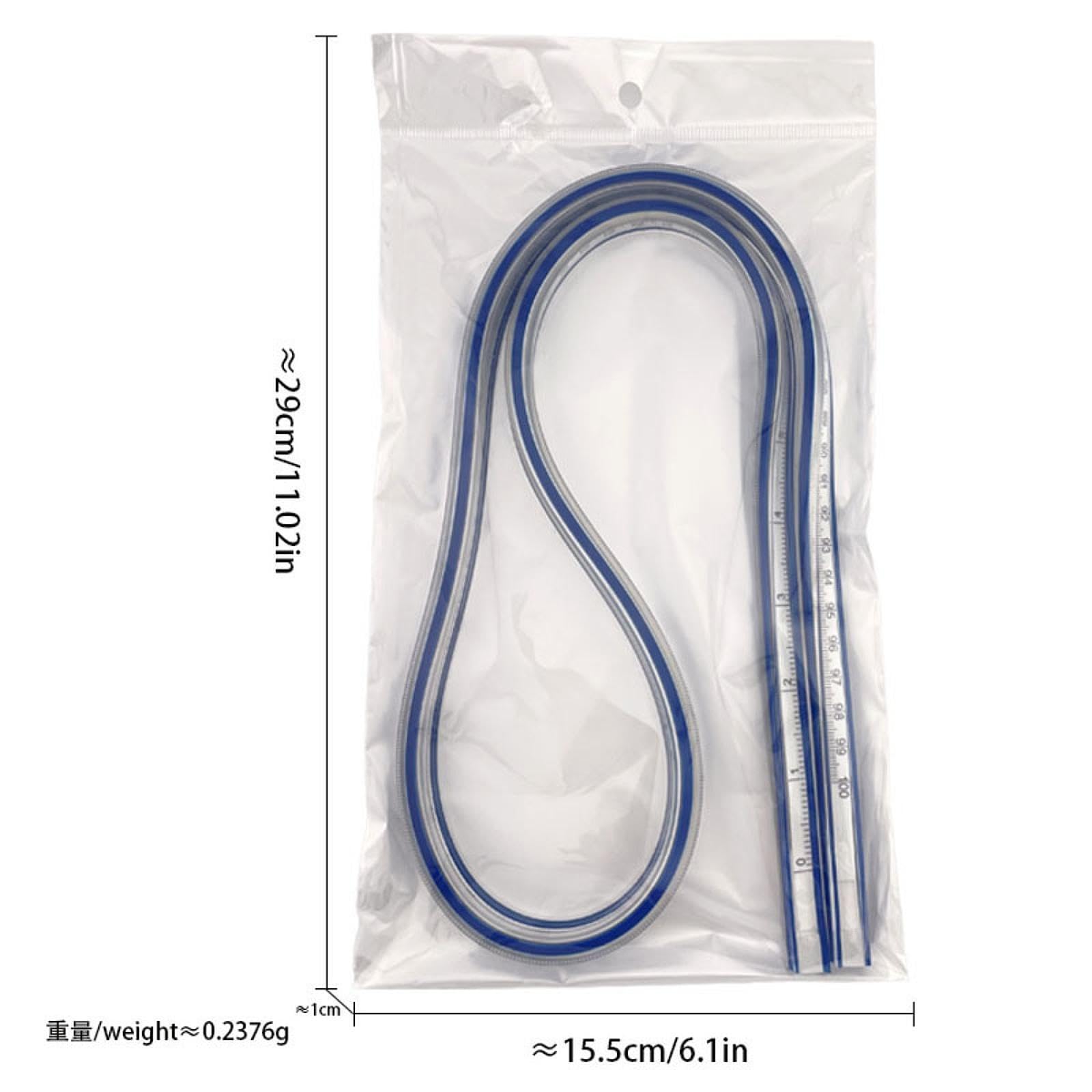 Righello curvo flessibile Righello divisore morbido per disegno di misurazione e strumento di disegno tecnico in vari progetti Strumento curvo flessibile, 100 centimetri