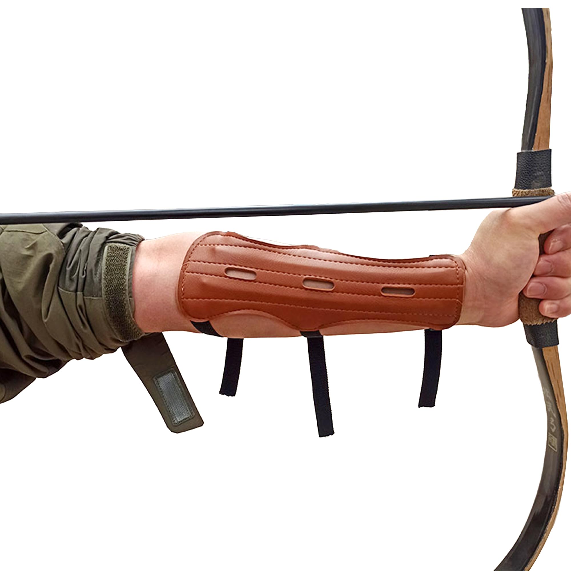 Protezione Braccio Per Tiro Con L'arco - In Pelle PU, Regolabile, Per Destri E Mancini, Confortevole E Resistente - Foto 6
