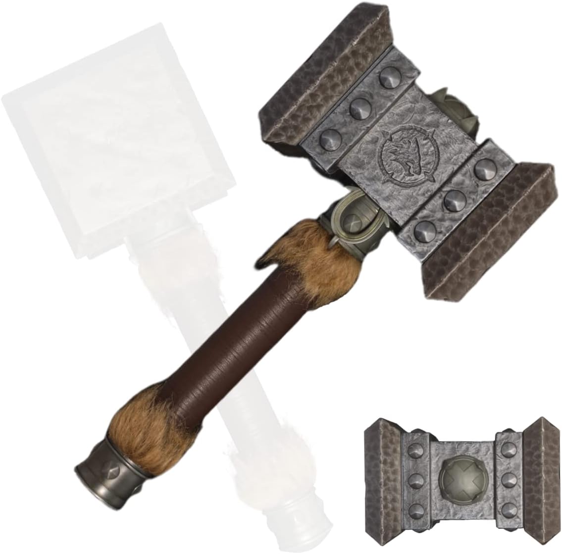 Sword Valley Shaman Priest Sal's Hammer, Cosplay Anime Game Ogrim Doomhammer/Backstabber - 56cm/22.05" Length, 9kg/19.84lb (Collector's Edition, Hand-Polished Metal Craftsmanship)