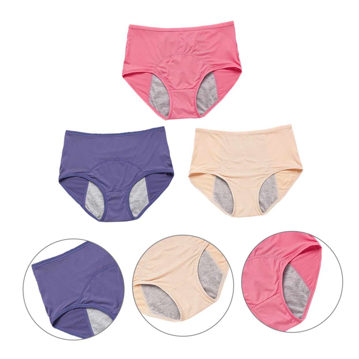Holibanna 4piezas Bragas Menstruales para Mujer Ropa Interior Sanitaria Antifugas Bragas de Menstruación por Cómodas para Uso Diario