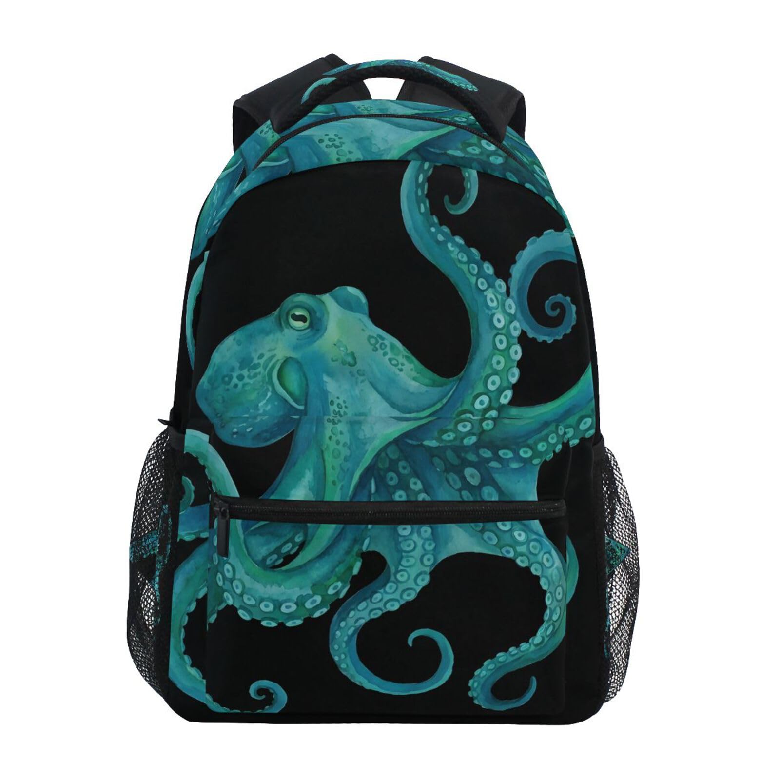 ALAZA Watercolor Octopus Large Backpack for Kids Boys Girls Student Personalized Laptop iPad Tablet Travel School Bag with Multiple Pockets