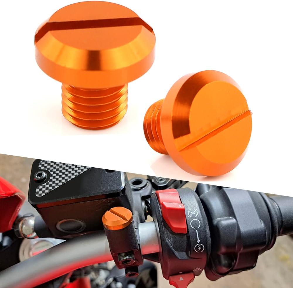 Xitomer Aftermarket Mirror Hole Plugs, Mirror Hole Caps (Orange)