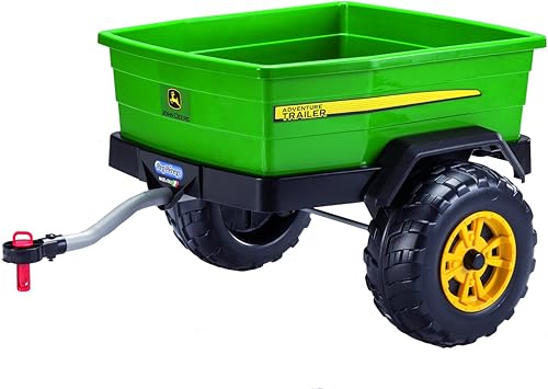Peg Perego John Deere Adventure Trailer, Green & Husqvarna 585729102 Toy Trimmer