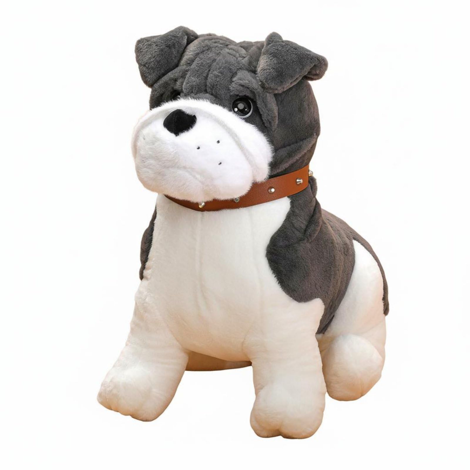 Gralara Shar Pei Plüschtier Kuscheltier Stofftier Hundepuppe Wrinkly Hund mit Kurzer Plüschstruktur Und PP Kernfüllung für Kinderbett Ruhebereich Couch Hundeliebhaber, Grau, 70CM