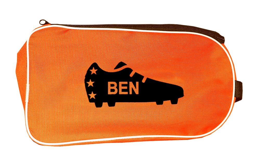 Personalized SPORT Football Boot Bag,Shoes bag, School, Sports, PE (Orange_with_Name_Boots)-picture-12