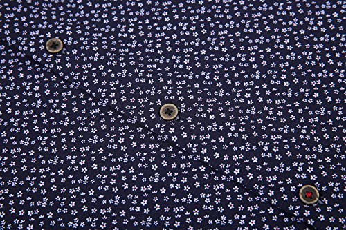 Alex Vando Mens Button Down Shirts Wrinkle Free 4-Way Stretch Print Business Casual Shirt