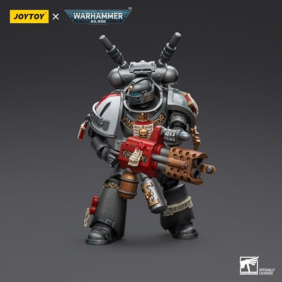 TOYVERSE Joytoy 1/18 Action Figure Warhammer 40,000, Grey Knights Interceptor Squad Interceptor with Incinerator, Mobile Joints Character Model, 12 cm, 15 Years and Above
