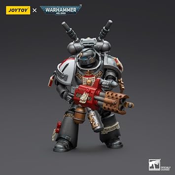 TOYVERSE Joytoy 1/18 Action Figure Warhammer 40,000, Grey Knights Interceptor Squad Interceptor with Incinerator, Mobile Joints Character Model, 12 cm, 15 Years and Above