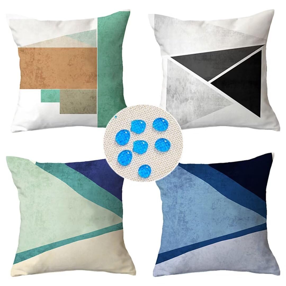 Cuscino per Divano 80x80cm/31x31in Fodere per Cuscini Impermeabili Colore astratto Fodera per Cuscino Decorativo Copricuscini in Lino per Divano Casa Esterni Interni Fodere Cuscino Esterno ZC-173