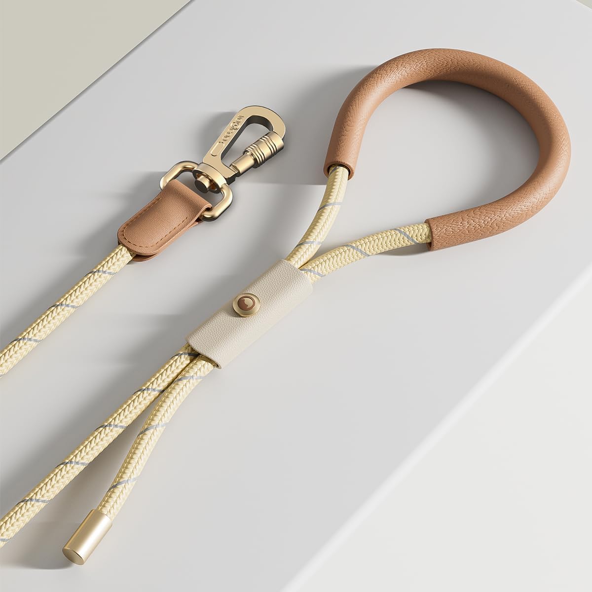 VOOCOO Dog Harness and Leash Set, No Pull No Choke Neck & Chest Adjustable Pet Harness for Small, Medium Dogs, Soft PU Leather Dog Harness with Reflective Anti-Twist Dog Leash for Puppy, Kitten, Cats