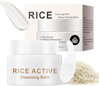 Cleansing Balm, Rice Water Makeup Remover Balm, Effortlessly Removes Makeup With Rice To Nourish & Hydrate, Soothing for All Skin Types